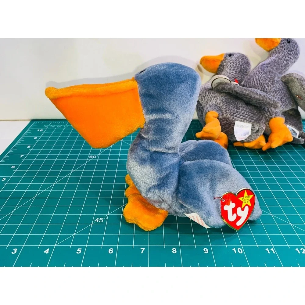 Ty Scoop the Pelican & 2 Honks Bird Plush Stuffed Animal Beanie Babies Lot of 3
